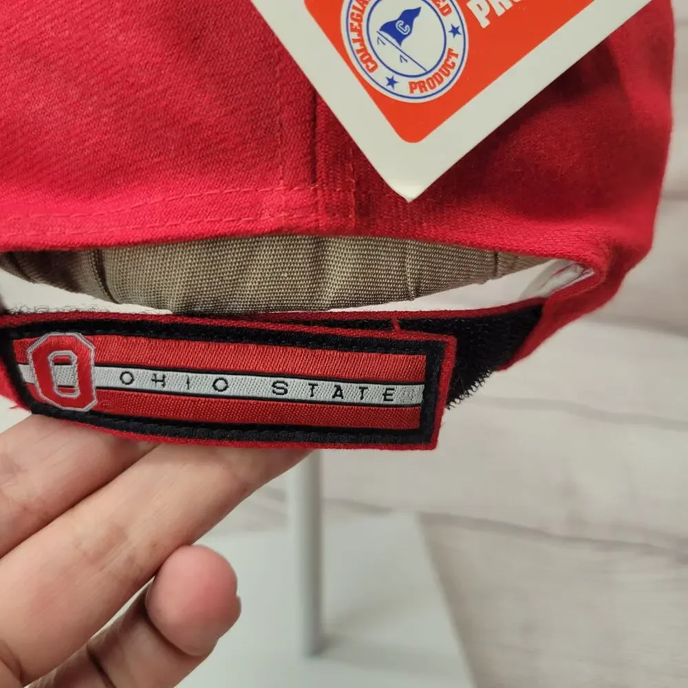 Red Wool Blend Ohio State Baseball Hat Adjustable Back New with Tags